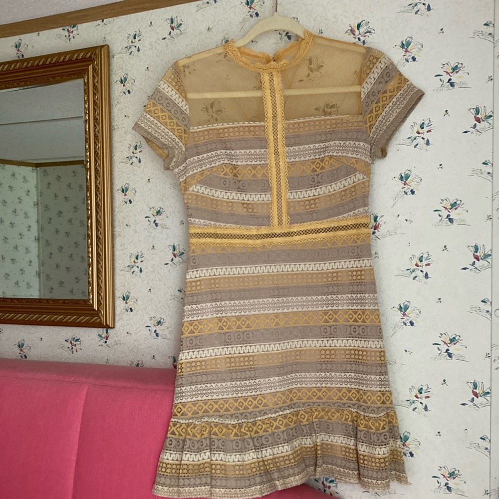 Yellow Francesca’s Peplum Dress